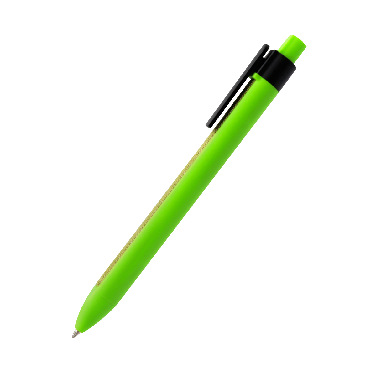 Ручка пластиковая с текстильной вставкой Kan, зеленая (Фото)