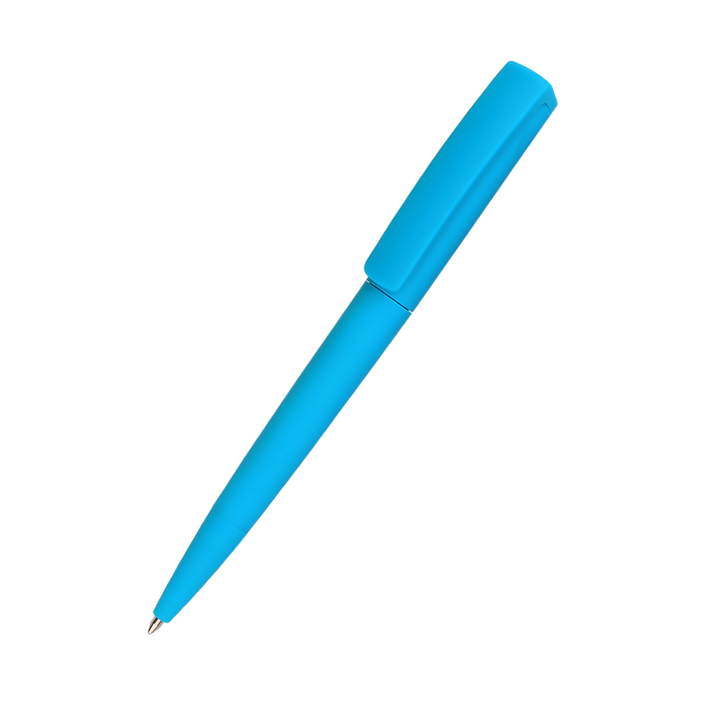 Ручка пластиковая Jangle, софт-тач, голубая