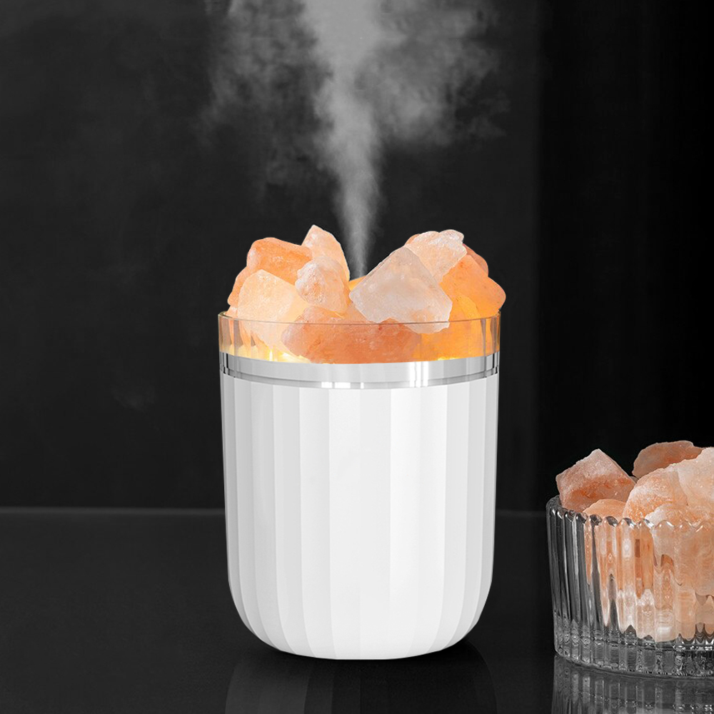 Светодиодный арома-увлажнитель с кристаллами соли Crystal Fog, белый (Фото)