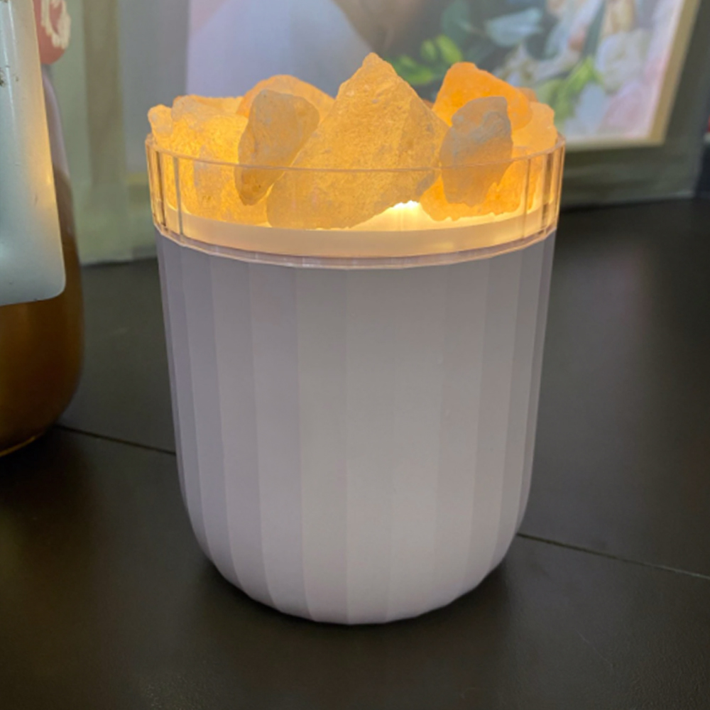 Светодиодный арома-увлажнитель с кристаллами соли Crystal Fog, белый (Фото)