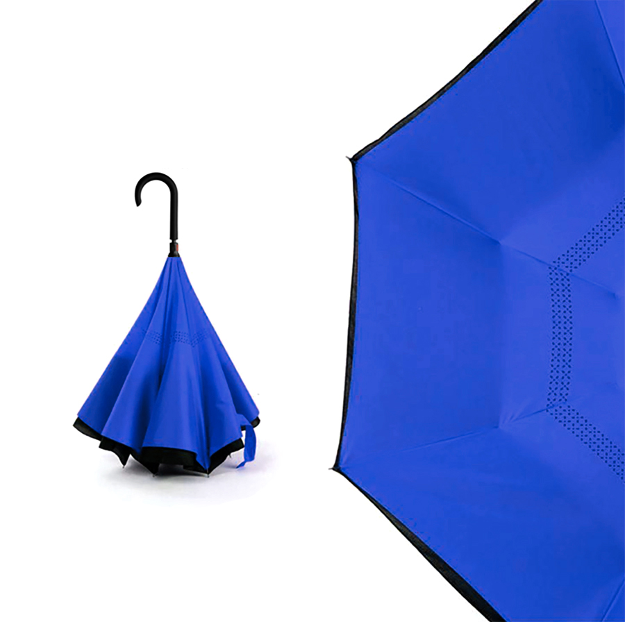 Зонт-трость механический Chaplin, черно-синий (Фото)