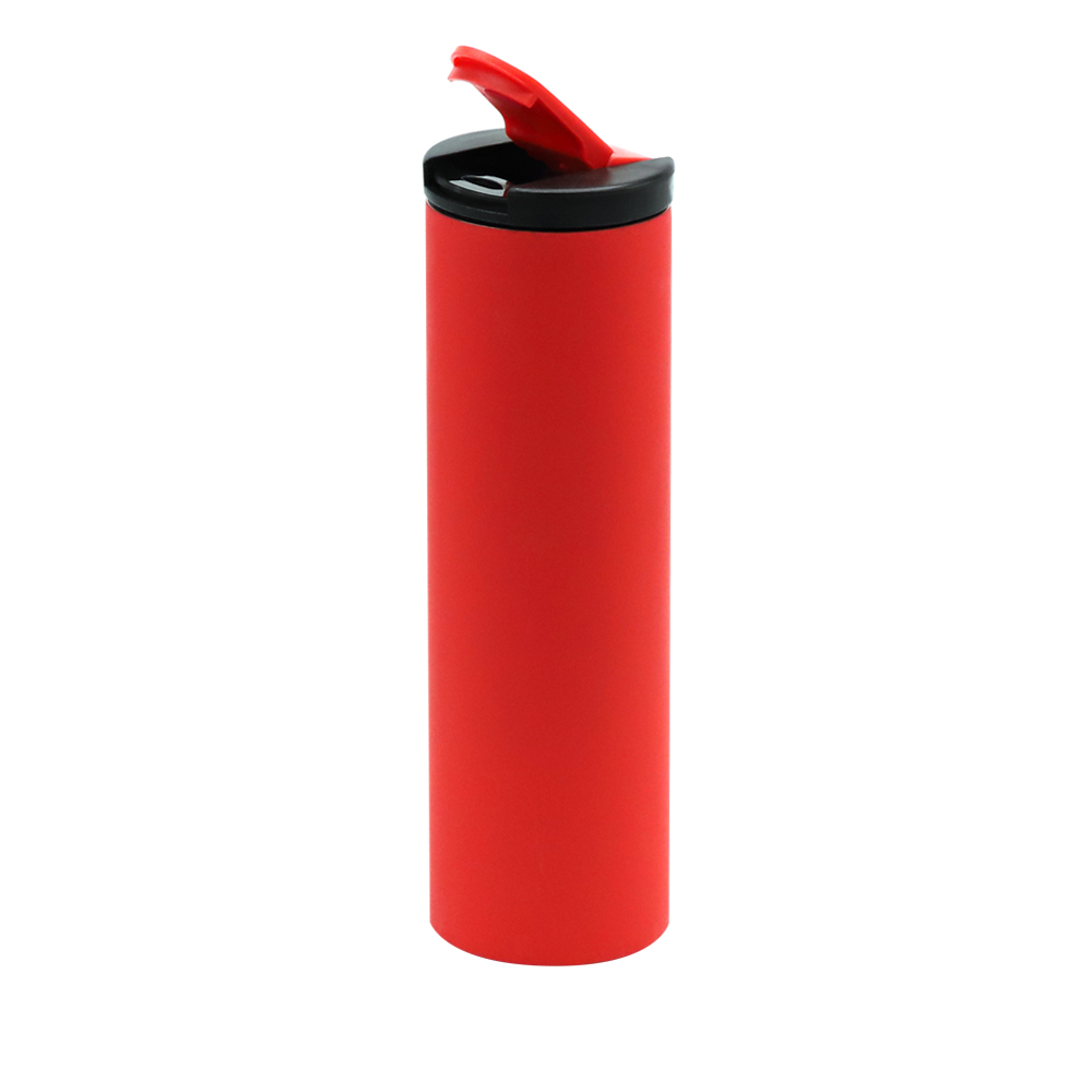 Термокружка с двойной металлической стенкой Rolly, софт-тач, красный (Фото)