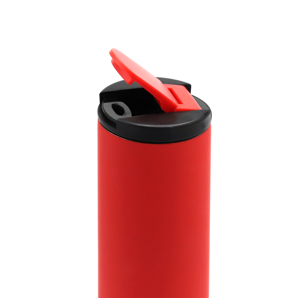 Термокружка с двойной металлической стенкой Rolly, софт-тач, красный (Фото)