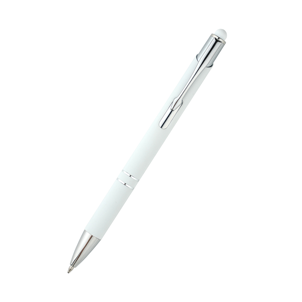 Ручка металлическая Ingrid софт-тач, белая (Фото)