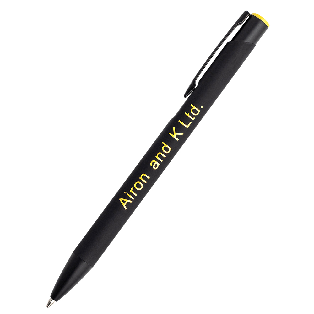 Ручка металлическая Саншайн софт-тач, желтый (Фото)