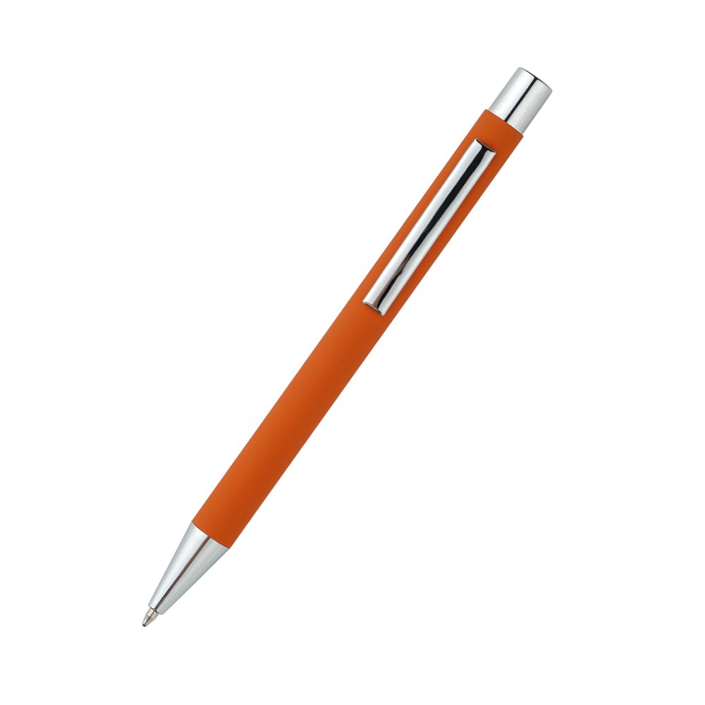 Ручка металлическая Rebecca софт-тач, оранжевая (Фото)