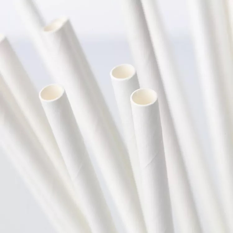 Белая бумажная трубочка , размер 197*6 мм, белая (100 шт в бумажной упаковке) (Фото)