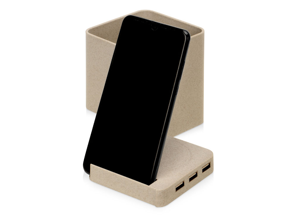 Настольный органайзер Cubic с функциями USB-хаба и беспроводной зарядки (Фото)