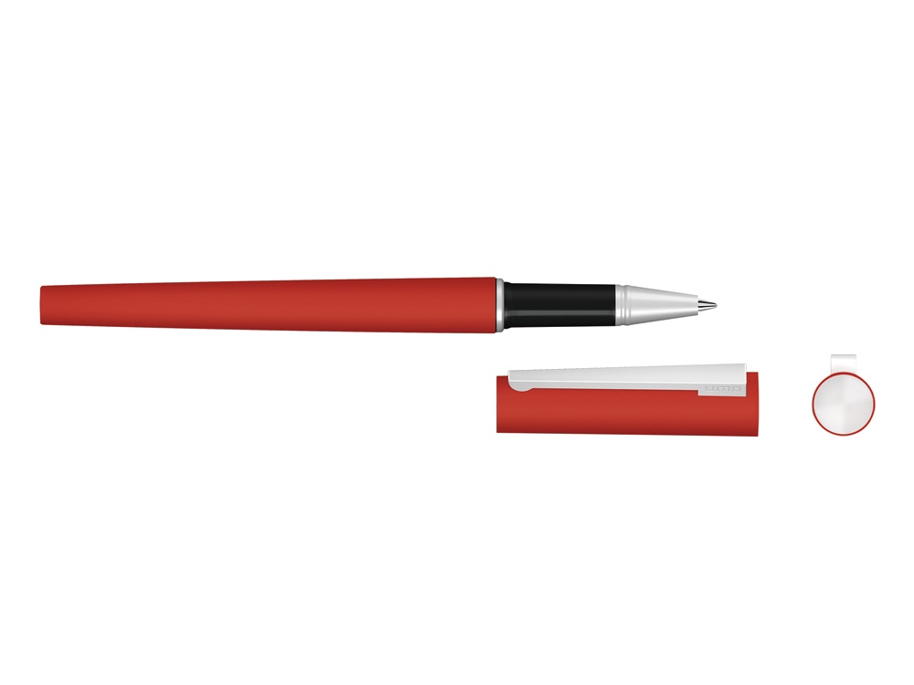 Ручка металлическая роллер Brush R GUM soft-touch с зеркальной гравировкой (Фото)