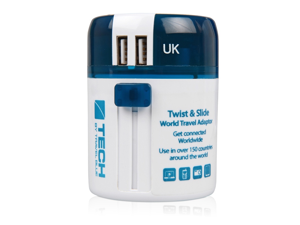 Адаптер с 2-мя USB-портами Twist & Slide (Фото)