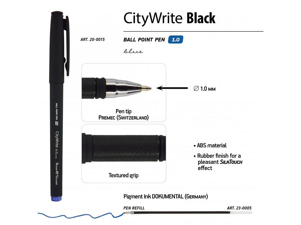 Ручка пластиковая шариковая CityWrite Black (Фото)