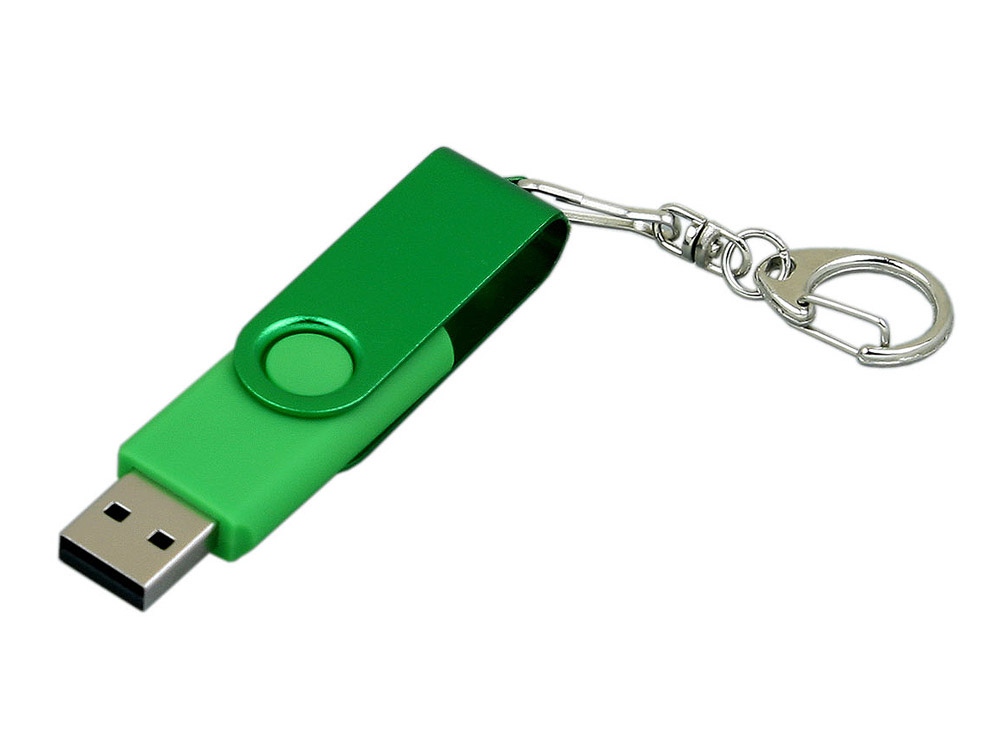 USB 2.0- флешка промо на 32 Гб с поворотным механизмом и однотонным металлическим клипом (Фото)
