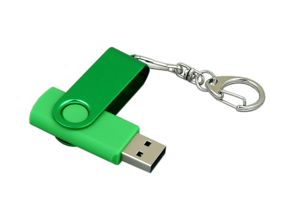 USB 3.0- флешка промо на 64 Гб с поворотным механизмом и однотонным металлическим клипом (Фото)