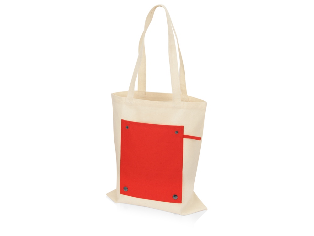 Складная хлопковая сумка для шопинга Gross с карманом, 180 г/м2 (Фото)