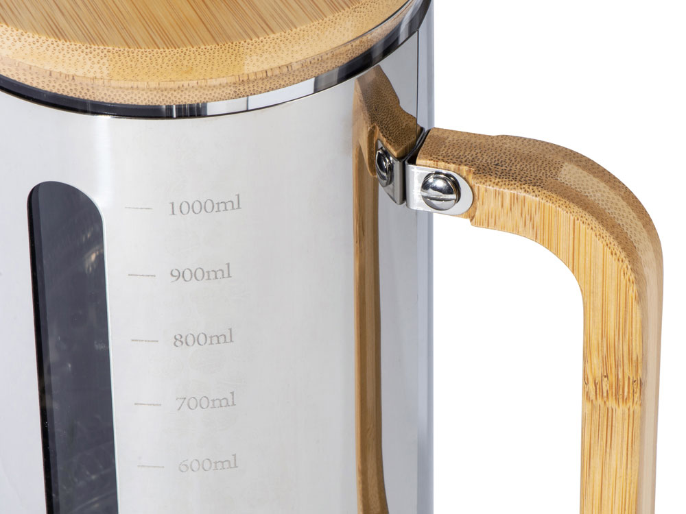 Френч-пресс в стальном корпусе и ручкой из бамбука Coffee break (Фото)