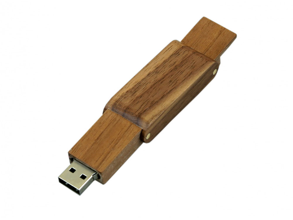 USB 2.0- флешка на 64 Гб прямоугольной формы с раскладным корпусом (Фото)