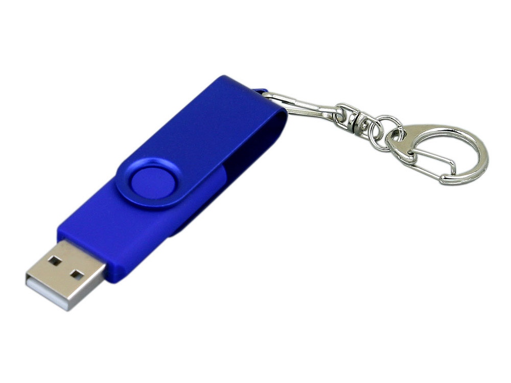 USB 2.0- флешка промо на 32 Гб с поворотным механизмом и однотонным металлическим клипом (Фото)