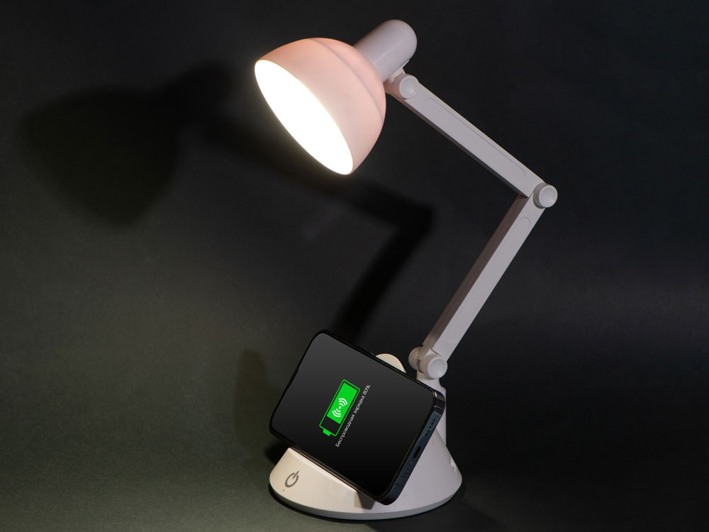 Настольный светильник с функцией беспроводной зарядки Bendy (Фото)