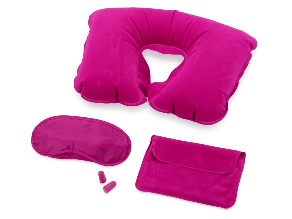 маска - светло-розовый, подушка, чехол - фуксия, беруши - оранжевый  91шт