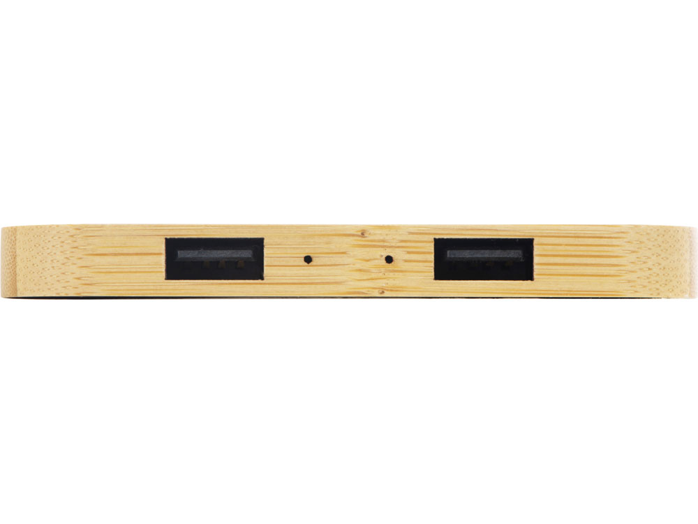 USB-хаб с беспроводной зарядкой из бамбука Plato, 5 Вт (Фото)