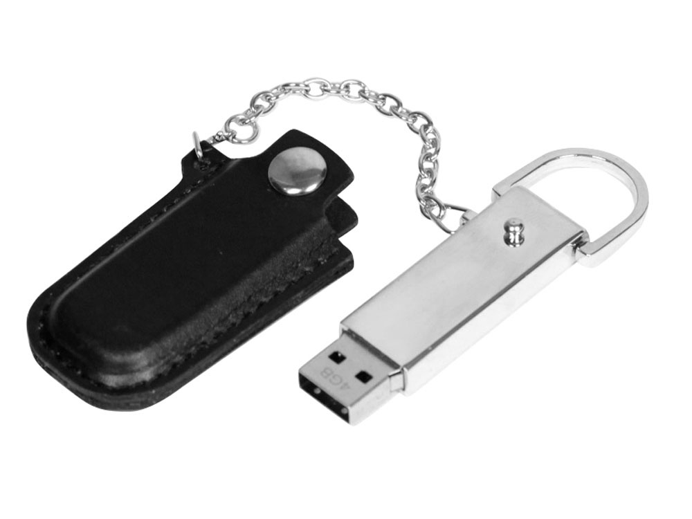 USB 2.0- флешка на 8 Гб в массивном корпусе с кожаным чехлом (Фото)