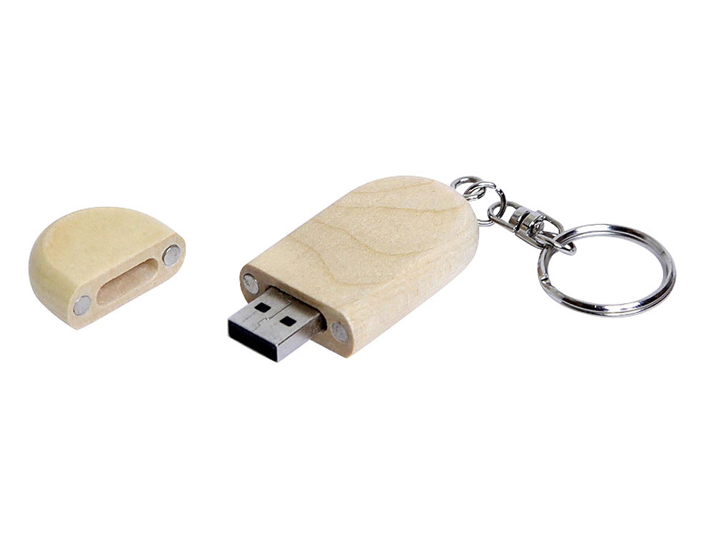 USB 2.0- флешка на 8 Гб овальной формы и колпачком с магнитом (Фото)