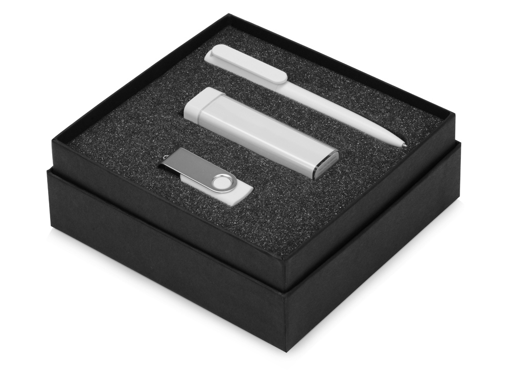 Подарочный набор On-the-go с флешкой, ручкой и зарядным устройством (Фото)