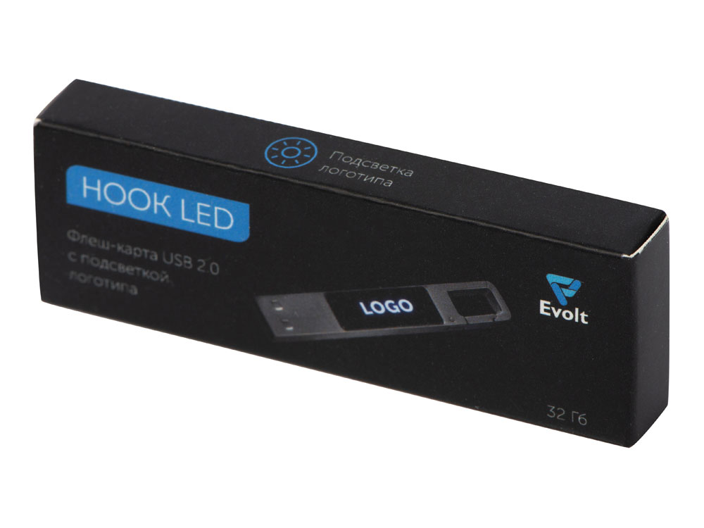 USB 2.0- флешка на 32 Гб c подсветкой логотипа Hook LED (Фото)
