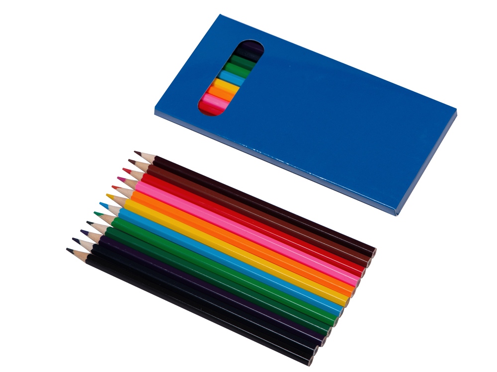 упаковка- синий, карандаши- разноцветный  1380шт