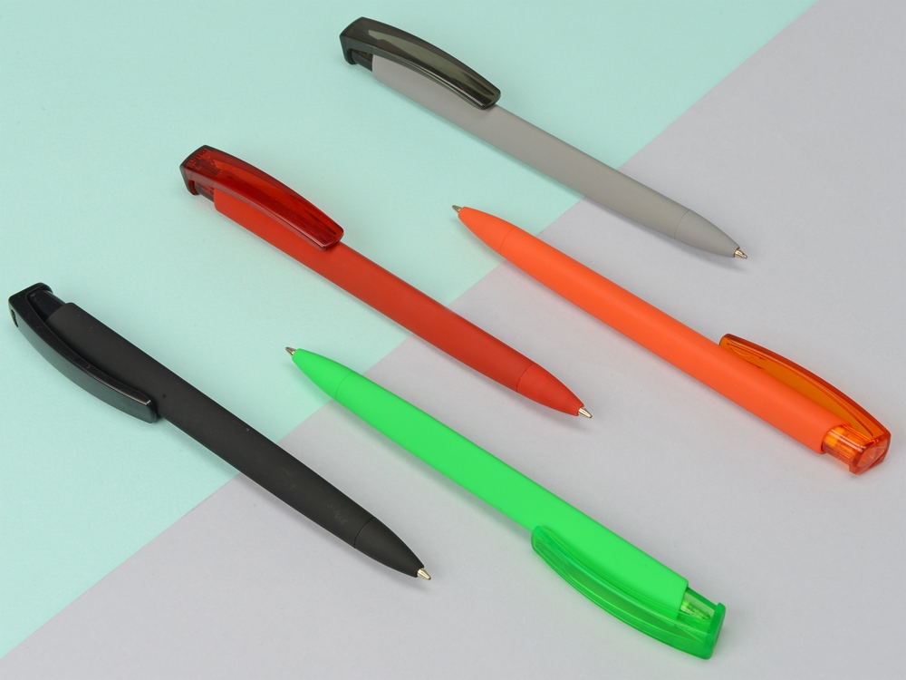 Ручка пластиковая шариковая трехгранная Trinity K transparent Gum soft-touch (Фото)
