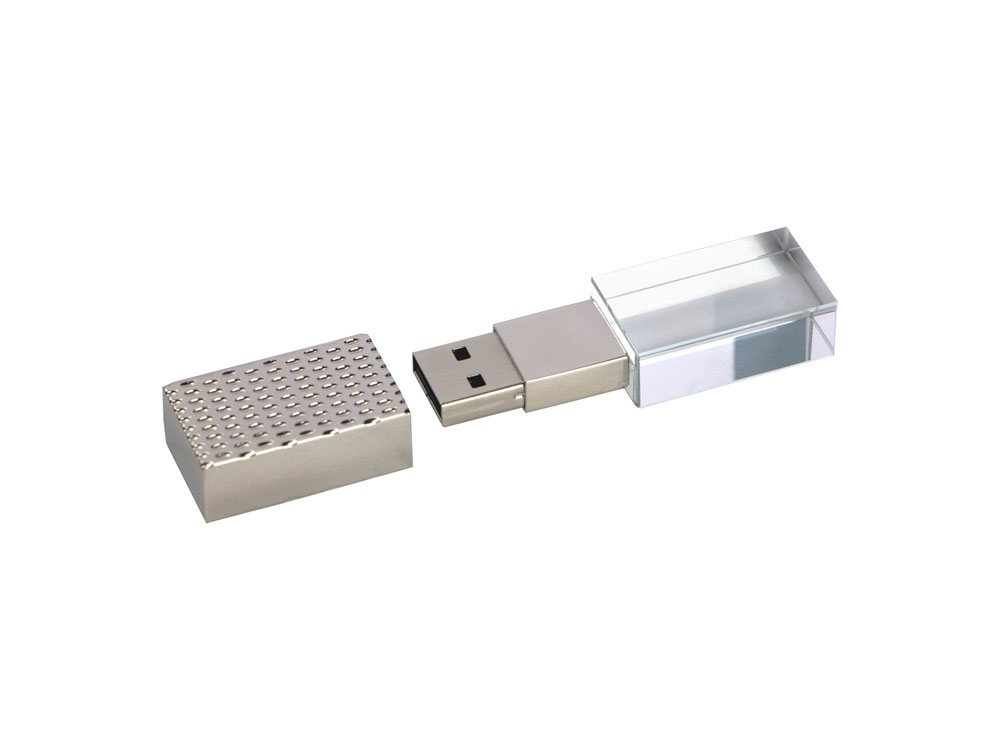 USB 2.0- флешка на 64 Гб кристалл в металле (Фото)