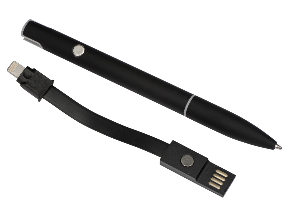 Ручка металлическая шариковая Connect с кабелем USB 2 в 1 (Фото)