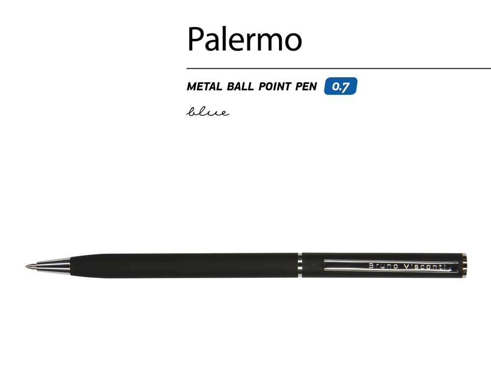Ручка металлическая шариковая Palermo, софт-тач (Фото)