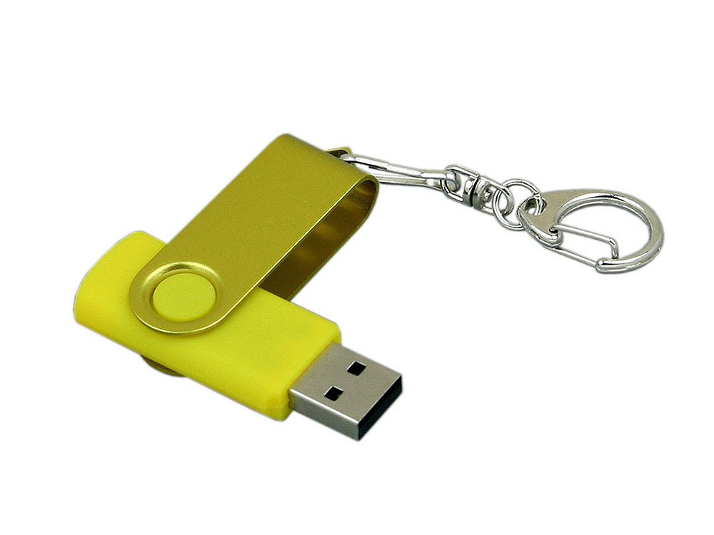 USB 3.0- флешка промо на 64 Гб с поворотным механизмом и однотонным металлическим клипом (Фото)