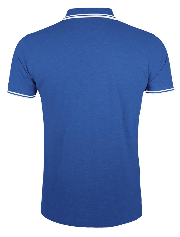 Рубашка поло мужская Pasadena Men 200 с контрастной отделкой, ярко-синяя с белым (Миниатюра WWW (1000))