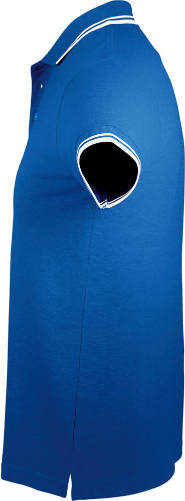 Рубашка поло мужская Pasadena Men 200 с контрастной отделкой, ярко-синяя с белым (Миниатюра WWW (1000))