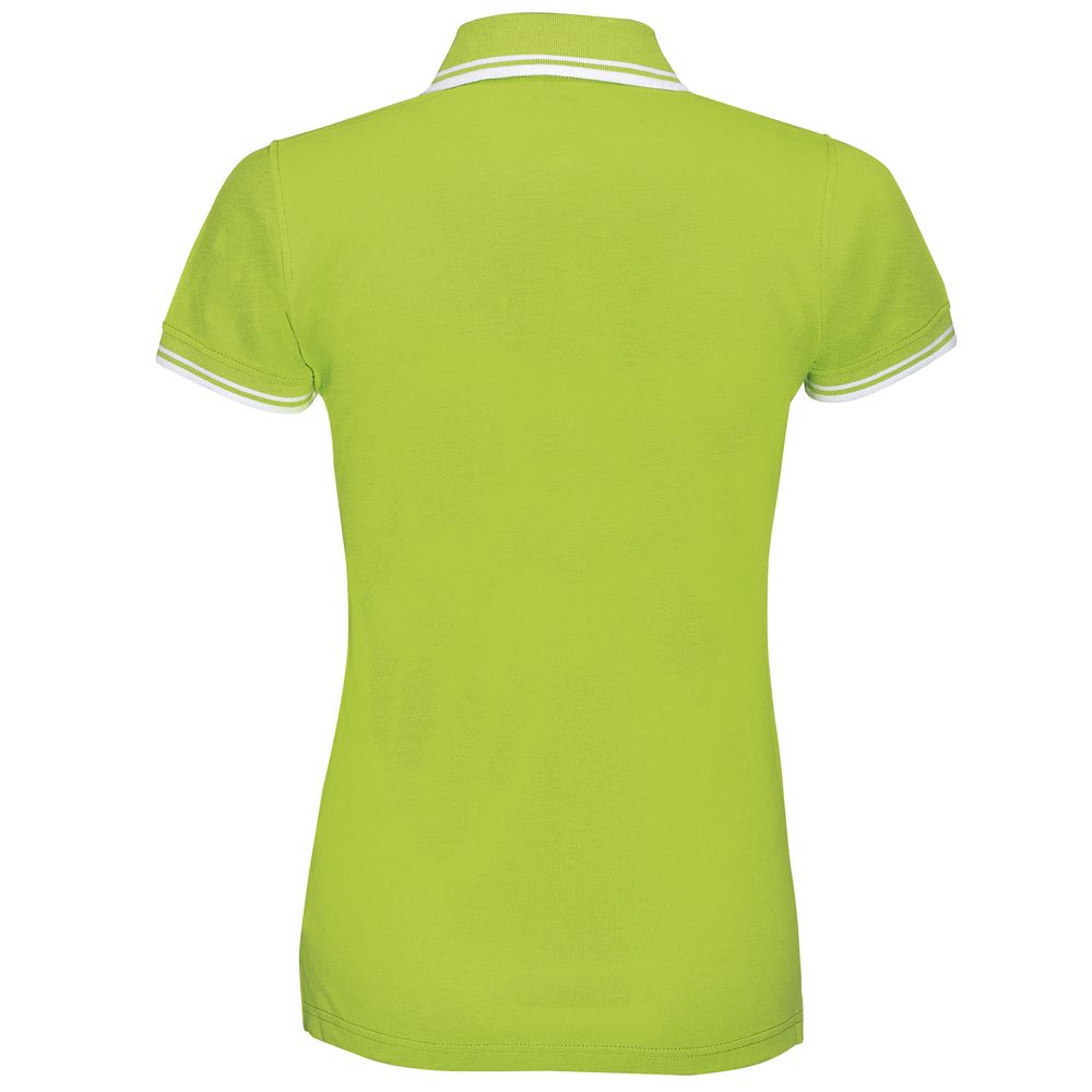Рубашка поло женская Pasadena Women 200 с контрастной отделкой, зеленый лайм с белым (Миниатюра WWW (1000))