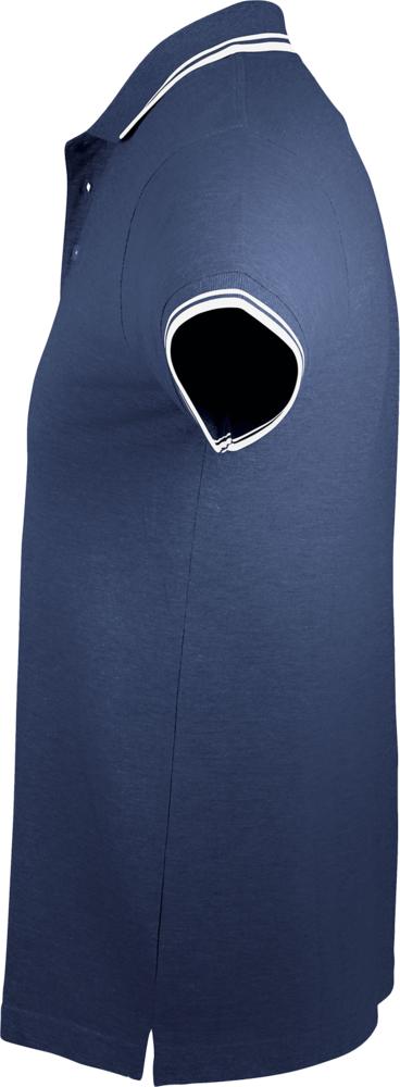 Рубашка поло женская Pasadena Women 200 с контрастной отделкой, темно-синяя с белым (Миниатюра WWW (1000))
