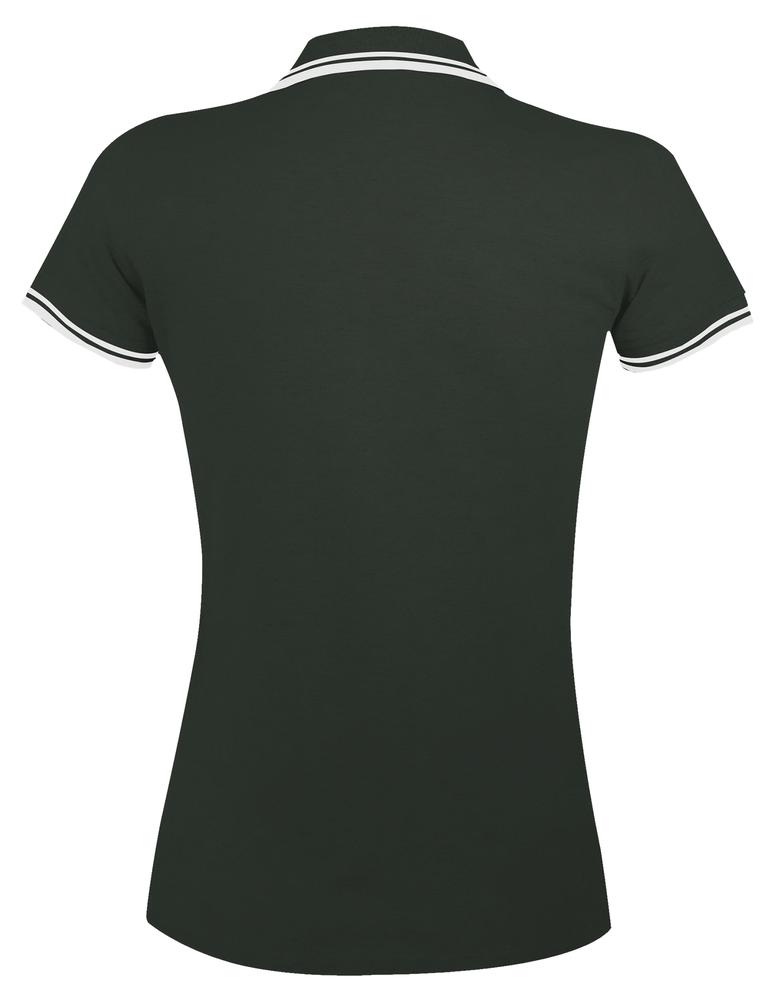 Рубашка поло женская Pasadena Women 200 с контрастной отделкой, зеленая с белым (Миниатюра WWW (1000))