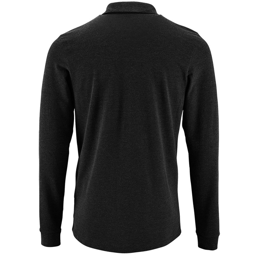 Рубашка поло мужская с длинным рукавом Perfect LSL Men, черный меланж (Миниатюра WWW (1000))