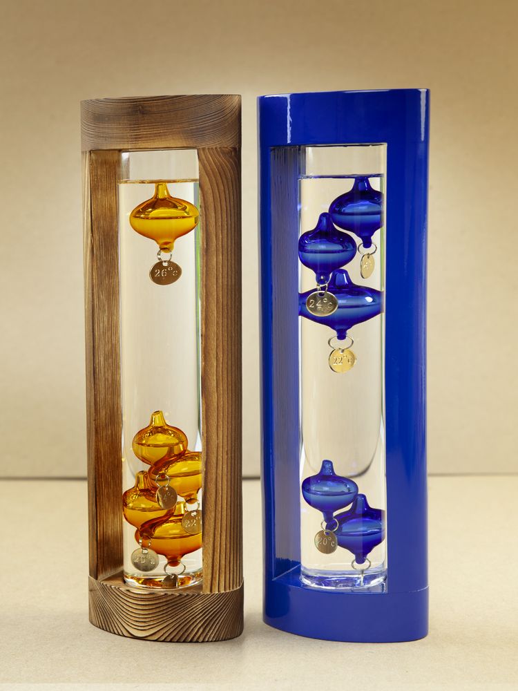 Термометр «Галилео» в деревянном корпусе, синий (Миниатюра WWW (1000))