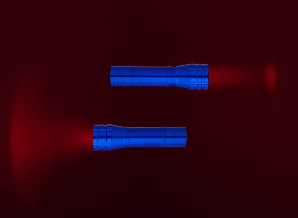 Фонарик с фокусировкой луча Beaming, синий (Миниатюра WWW (1000))
