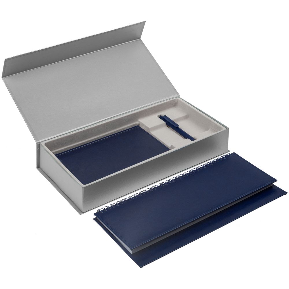 Коробка Planning с ложементом под набор с планингом, ежедневником и ручкой, серебристая (Миниатюра WWW (1000))