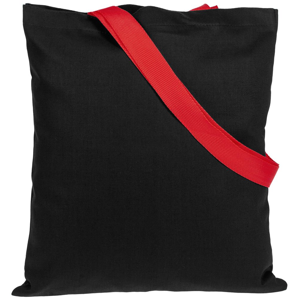 Холщовая сумка BrighTone, черная с красными ручками (Миниатюра WWW (1000))