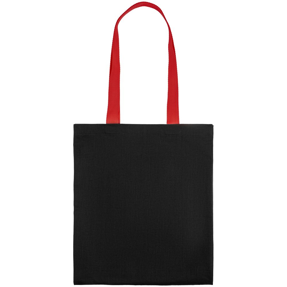 Холщовая сумка BrighTone, черная с красными ручками (Миниатюра WWW (1000))