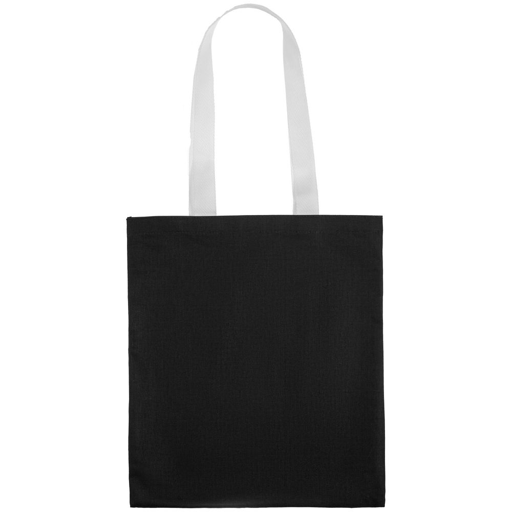 Холщовая сумка BrighTone, черная с белыми ручками (Миниатюра WWW (1000))