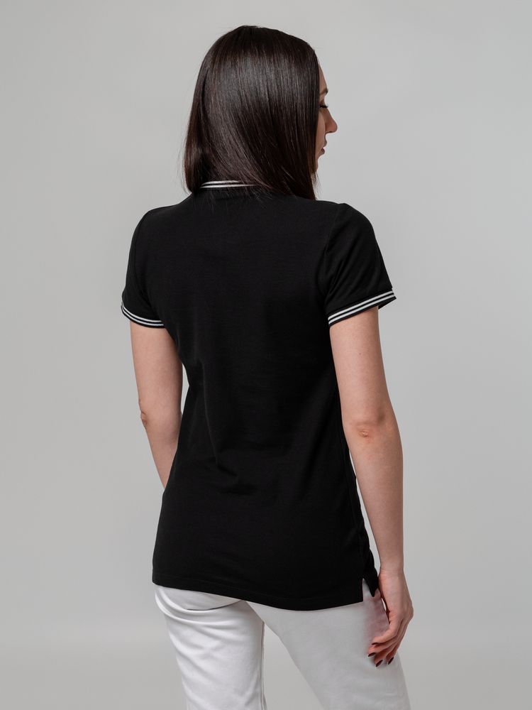 Рубашка поло женская Virma Stripes Lady, черная (Миниатюра WWW (1000))