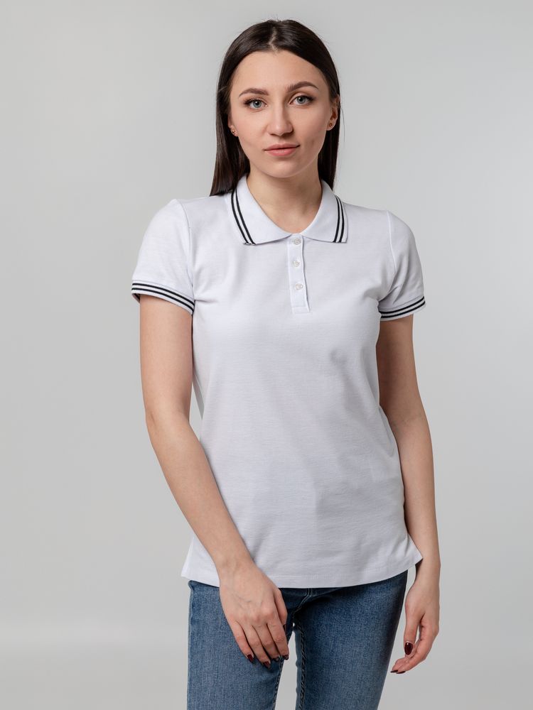 Рубашка поло женская Virma Stripes Lady, белая (Миниатюра WWW (1000))