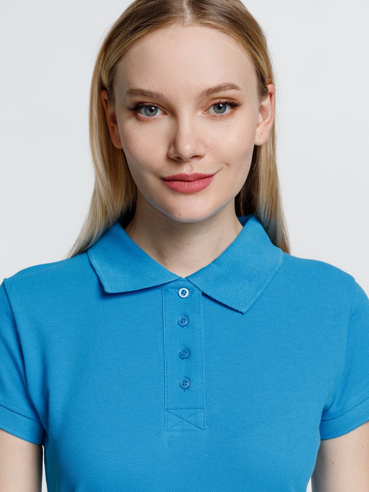 Рубашка поло женская Virma Premium Lady, бирюзовая (Миниатюра WWW (1000))
