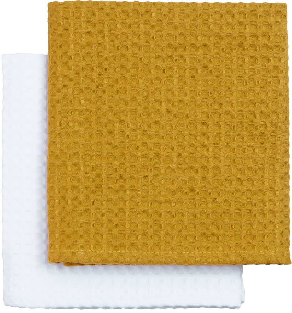 Набор кухонных полотенец Good Wipe, белый с желтым (Миниатюра WWW (1000))